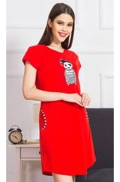 Dámské domácí šaty s krátkým rukávem Pirát - červená