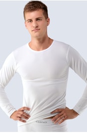 Pánské tričko s dlouhým rukávem GINA Bamboo PureLine 58004P - bílá