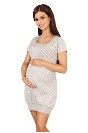 Těhotenská noční košilka s krátkým rukávem - světle šedá