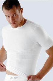 Pánské tričko s krátkým rukávem GINA Bamboo PureLine 58003P - bílá