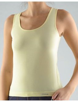 Dámské tílko bezešvé jednobarevné MicroBavlna 08009P - vanilková