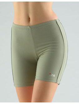Dámské šortky krátké, dívčí, šité, klasické 93000P - lahvová šedozelená