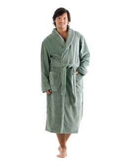 Unisex dlouhý savý župan se šálovým límcem TAMPA olivová