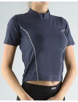 Dámské tričko s krátkým rukávem, krátký rukáv, šité 98005P - tm.popel šedobílá