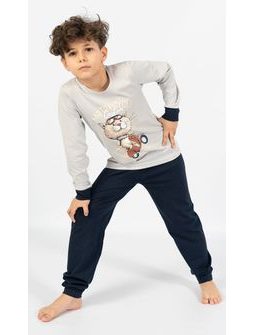 Dětské pyžamo dlouhé Motocycle - šedá