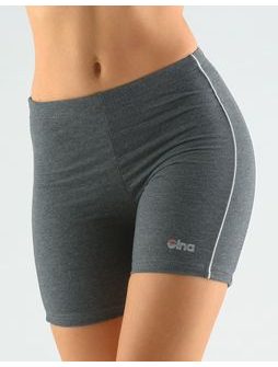 Dámské šortky krátké, dívčí, šité, klasické 93000P - tm.popel šedobílá