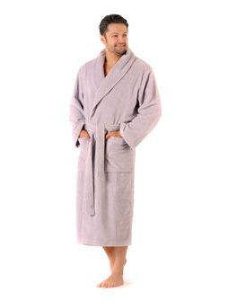 Unisex dlouhý savý župan se šálovým límcem TAMPA šedá