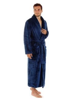 Pánský dlouhý hřejivý župan se šálovým límcem LILLY a JACK EXTRA tmavě modrá