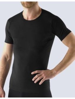 Pánské tričko s krátkým rukávem, bezešvé, Bamboo Soft 58009P - černá