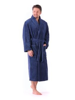 Pánský dlouhý savý župan se šálovým límcem TAMPA tmavě modrá