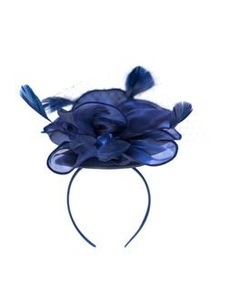 Elegantní fascinátor - tmavomodrá