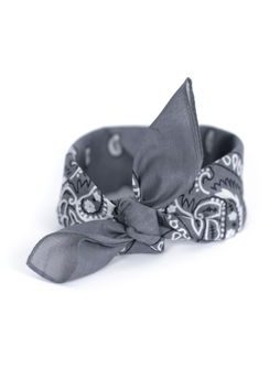 Šedý šátek do vlasů pin-up bandana
