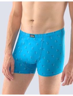 Pánské boxerky s kratší nohavičkou, kratší nohavička, šité, s potiskem 73107P - dunaj tm. tyrkysová