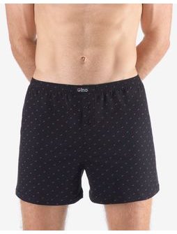 Pánské trenky volné, šité, s potiskem 75212 - černá brandy