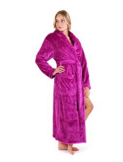 Dámský dlouhý hřejivý župan se šálovým límcem LILLY EXTRA fuchsiová
