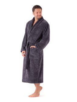 Pánský dlouhý savý župan se šálovým límcem TAMPA antracitová