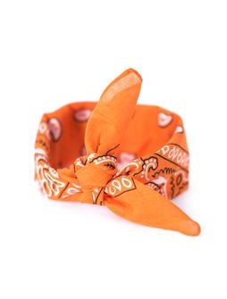 Oranžový šátek do vlasů pin-up bandana