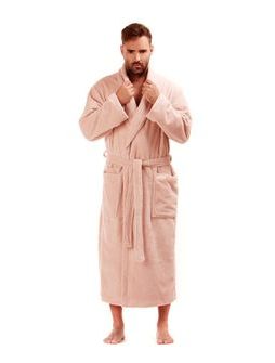 Dlouhý savý župan se šálovým límcem TAMPA oříšková