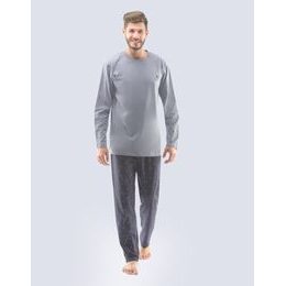 Pánské pyžamo dlouhé 79107P - šedá tm.popel