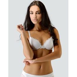 GINA dámské podprsenka push-up, šité, s krajkou, jednobarevné Delicate 17001P - bílá