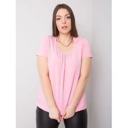 Světle růžová bavlněná halenka plus size