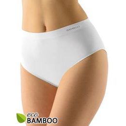 GINA dámské kalhotky klasické ve větších velikostech, bezešvé, Eco Bamboo 01002P - bílá