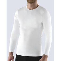 GINA pánské tričko s dlouhým rukávem, bezešvé, Bamboo Soft 58010P - bílá