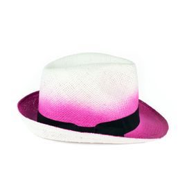 Stínovaný klobouk růžovo-bílý