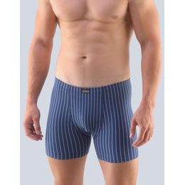 GINA pánské boxerky s delší nohavičkou, delší nohavička, šité 74130P - lékořice sv. modrá