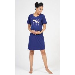 Dámská noční košile mateřská Kopretiny - tmavě modrá
