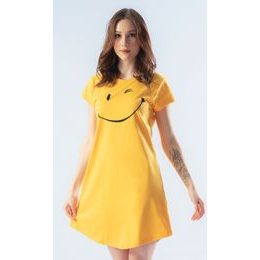 Dámská noční košile s krátkým rukávem Smile - žlutá