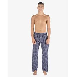 GINA pánské kalhoty dlouhé pyžamové pánské, šité, klasické, s potiskem Pyžama 2023 79163P - lékořice šedobílá