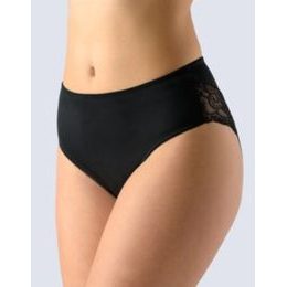 GINA dámské kalhotky klasické vyšší bok, šité, s krajkou, La Femme 2 10205P - černá