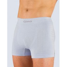 GINA pánské boxerky s delší nohavičkou, delší nohavička, bezešvé, jednobarevné MicroBavlna 54997P - bílá