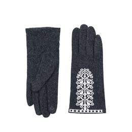 Šedé rukavice s bílou aplikací