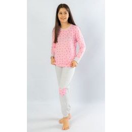 Dětské pyžamo dlouhé Srdíčko - světle růžová
