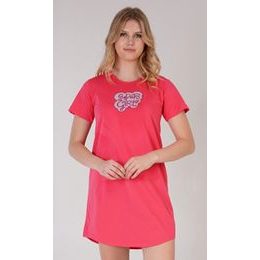 Dámská noční košile s krátkým rukávem Super girl - korálová