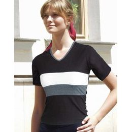 GINA dámské tričko s krátkým rukávem, krátký rukáv, šité 98069P - černá tm. šedá