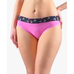 GINA dámské kalhotky bokové se širokým bokem, širší bok, šité, s potiskem Disco XVII 16172P - pink fialová