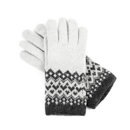 Dvojité rukavičky se skandinávskými vzory šedé