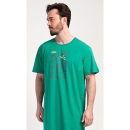 Pánská noční košile s krátkým rukávem Outdoor - zelená