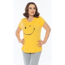 Dámské pyžamo kapri Smile - žlutá