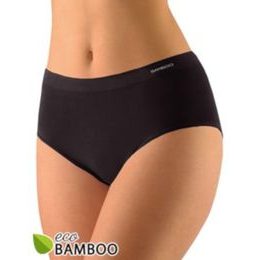 GINA dámské kalhotky klasické ve větších velikostech, bezešvé, jednobarevné Eco Bamboo 01002P - černá