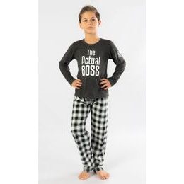 Dětské pyžamo dlouhé Actual boss - chlapecké - tmavě šedá