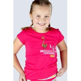 Dívčí tričko s krátkým rukávem GINA 28003P růžové