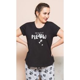 Dámské pyžamo kapri Meow - černá