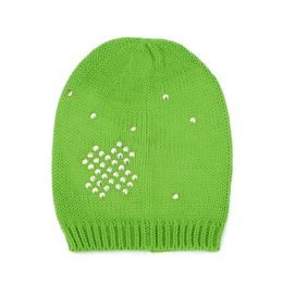 Čepice beanie zlaté nýtky zelená