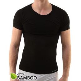 GINA pánské tričko s krátkým rukávem, bezešvé Eco Bamboo 58006P - černá