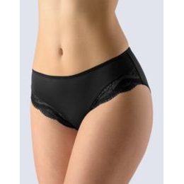 GINA dámské kalhotky klasické, širší bok, šité, s krajkou, La Femme 2 10203P - černá
