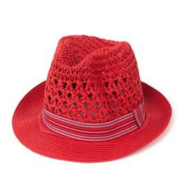 Měkký trilby klobouk červený